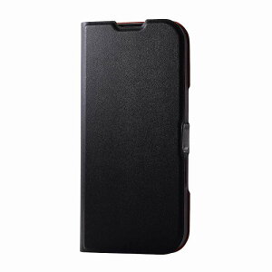 �G���R�� elecom ELECOM PM-A24APLFUBK �u���b�N [iPhone 16 �P�[�X ���U�[ �蒠�^ �}�O�l�b�g �t���b�v �Ռ��z�� ���y�� ���^ �X�^���h�@�\�t UltraSlim �u���b�N ]