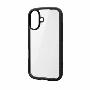 �G���R�� elecom ELECOM PM-A24ATSLFCGBK �u���b�N [iPhone 16 �P�[�X �n�C�u���b�h �Ռ��z�� �y�� ���^ �X�g���b�v�z�[���t �w�ʃK���X�N���A TOUGH SLIM LITE �u���b�N ]