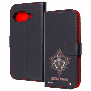 Google Pixel 9a マーベル|衝撃吸収 マグネットベルト シンプル 手帳型レザーケース / アイアンマン_5