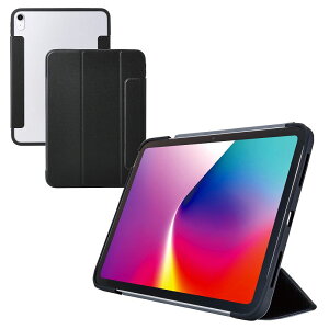 GR elecom iPad11C`(A16)/10.9C`(10)/tbvP[X/^y/wʃNA/t[J[/ubN