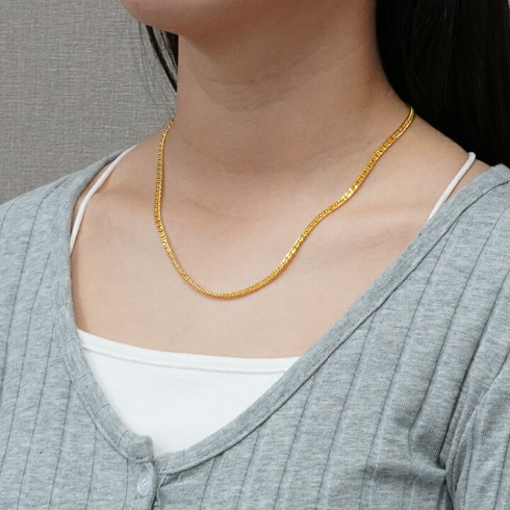 楽天市場】喜平 ネックレス 24金 純金 ダブル 6面 45cm 18g 造幣局検定 