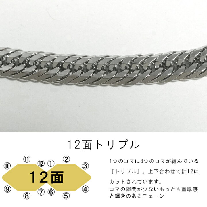 楽天市場】喜平 ネックレス プラチナ Pt1000 トリプル 12面 50cm 50g 