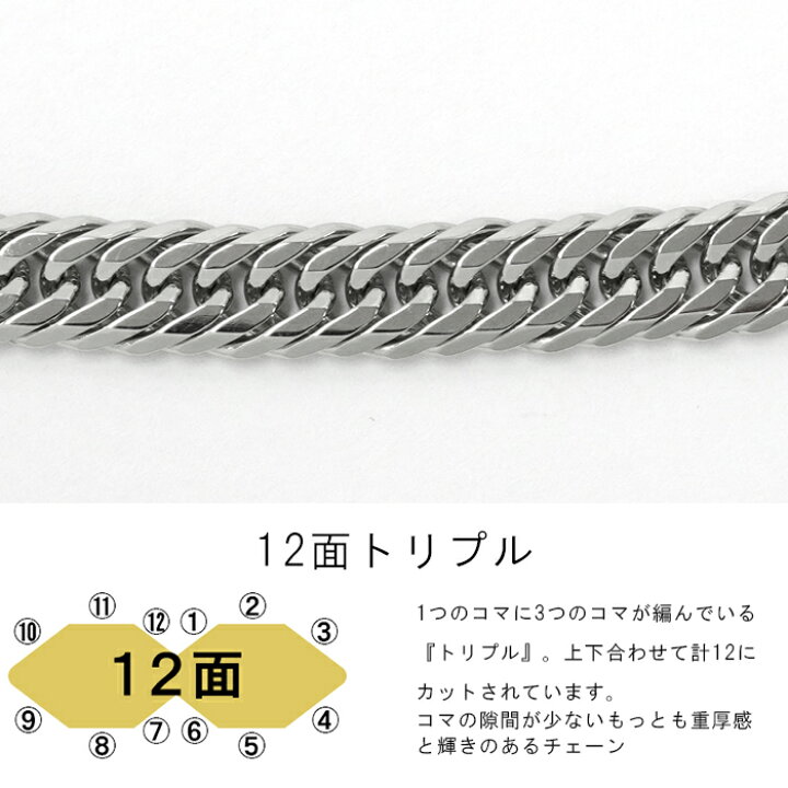 楽天市場】喜平 ネックレス プラチナ Pt1000 トリプル 12面 60cm 100g 