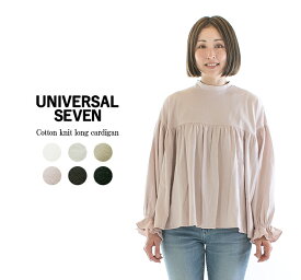 【13%0FF&2点購入1,000円OFFクーポン 5/27 6:00-6/4 13:59まで】UNIVERSAL SEVEN ユニバーサルセブン オールUSAコットンパネルギャザープルオーバー US230CT035★