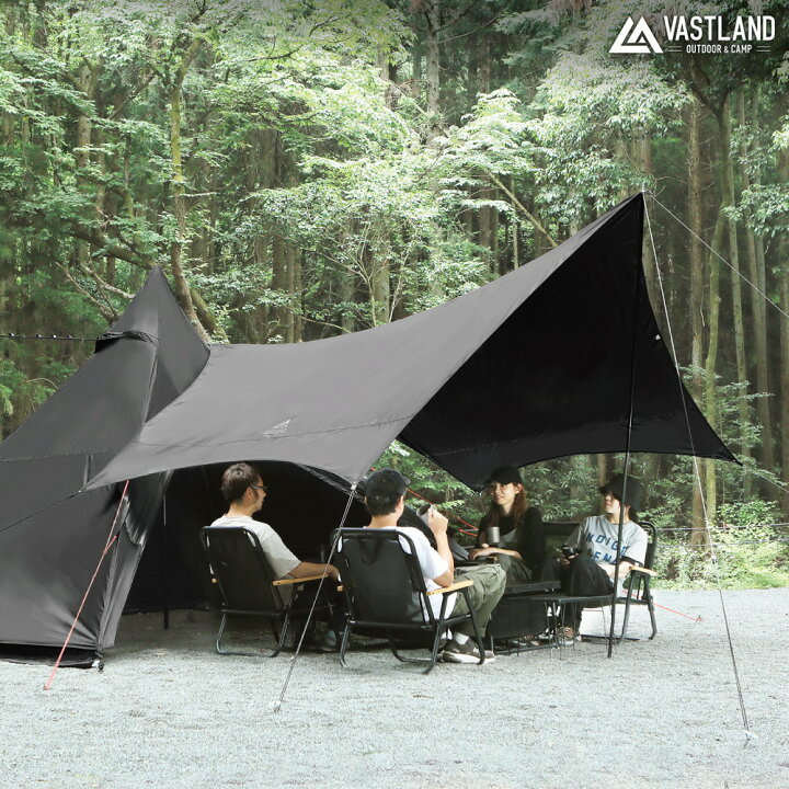 楽天市場】VASTLAND タープ ヘキサタープ 380cm×370cm 延長ベルト 
