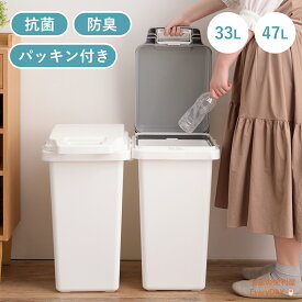 【12時迄のご注文で当日発送※土日祝除く】 ゴミ箱 ダストボックス キッチン 抗菌ペール 防臭 省スペース コンパクト スリム 木目調 モダン ナチュラル シンプル 一人暮らし 新生活 33L 47L おしゃれ 屋外 分別 北欧 フタ付き 安い 密閉 生ごみ 臭わない 夏 防臭ゴミ箱