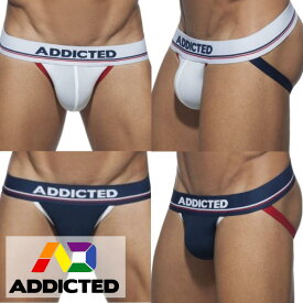 ADDICTED(アディクティッド)ジョックストラップ ジョック ケツ割れ ケツワレ プッシュアップ メンズ下着 男性下着 メンズ インナー アンダーウェア ローライズ ロゴ セクシー ジム スポーツ AD710