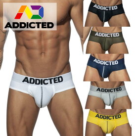 ADDICTED(アディクティッド) ブリーフ ローライズ プッシュアップ メッシュ 無地 メンズ下着 男性下着 下着 アンダーウェア インナー パンツ メンズ 紳士 ロゴ ジム スポーツ おしゃれ AD805