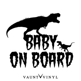 恐竜 BABY ON BOARD カッティング ステッカー baby in car kids on board 赤ちゃんが乗っています / ステッカー 車 シール デカール / 怪獣 ティラノサウルス Tレックス t-rex ジュラシック / 10P05Aug17
