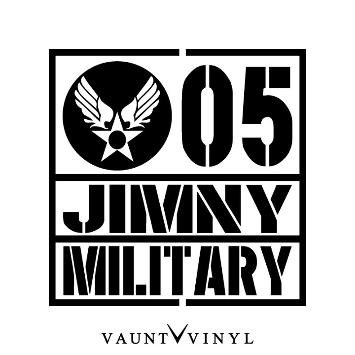 楽天市場 Military Jimny ジムニー カッティング ステッカー ジムニー Jb23 Ja11 Ja22 ホイール バンパー マフラー ステッカー 車 シール デカール ミリタリー アーミー エアフォース Army Us Air Force 10p05aug17 Vaunt Vinyl Sticker Store