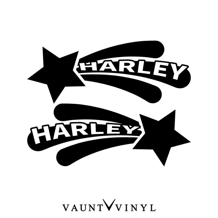 スター ハーレー ステッカー 左右セット ハーレー harley davidson ハーレーダビッドソン fxdb flstc ステッカー  バイク シール デカール ヘルメット サイドバッグ リアボックス チューンナップ 改造 星 スター 流れ星 流星 VAUNT VINYL  sticker store