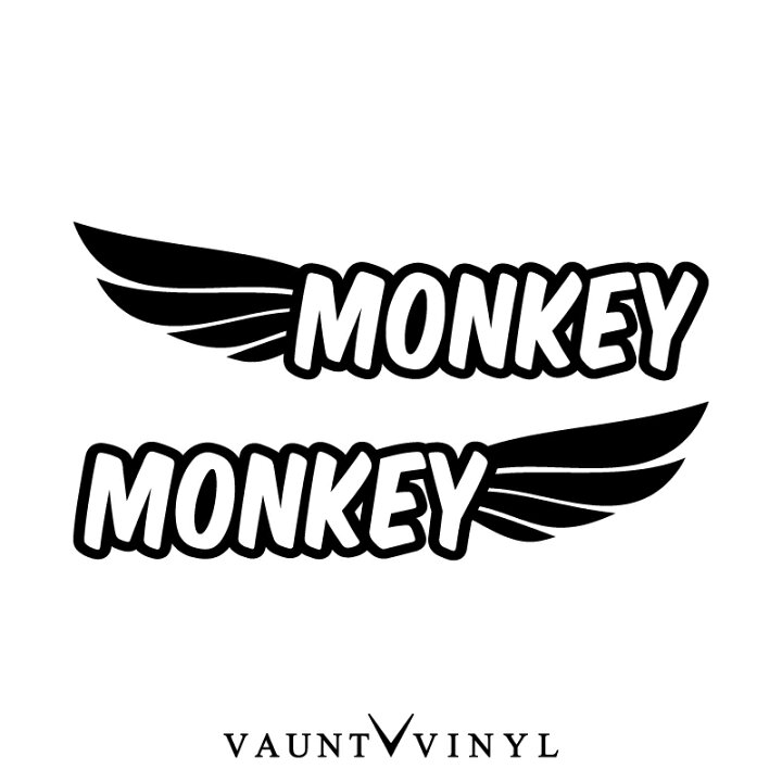 楽天市場 ウイング モンキー カッティング ステッカー 左右セット モンキー Monkey パーツ マフラー シート タンク Honda ホンダ バイク ステッカーボム ステッカー デカール シール カスタム ヘルメット サイドバッグ リアボックス Vaunt Vinyl Sticker Store