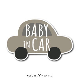 シンプル ベビーインカー マグネット 車 BABY IN CAR 磁石 マグネットステッカー 車型 韓国 韓国風 子供が乗っています ベイビー ベビー キッズ kids チャイルド インカー on board オンボード くすみカラー 赤ちゃん 煽り 煽り運転対策 かわいい