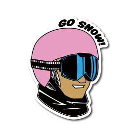 GO SNOW マグネット車 磁石 マグネットステッカー カーマグネット ワンポイント おしゃれ かわいい おもしろ スノボ スノーボーダー スノーボード グラトリ ヘルメット スケート スキー snow board 雪山
