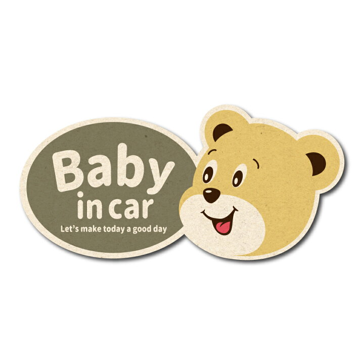 楽天市場】レトロ風 クマ Baby in car シールステッカー デカール 熊 