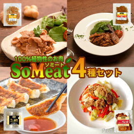 【セット品】染野屋ソミートシリーズ4種セット 全4品 代替肉 ヴィーガン ビーガン ベジタリアン 惣菜 冷凍便 おかず 晩御飯 プラントベース 大豆ミート 焼肉 炙り焼き 生姜焼き プルコギ 餃子 冷凍おかず お弁当