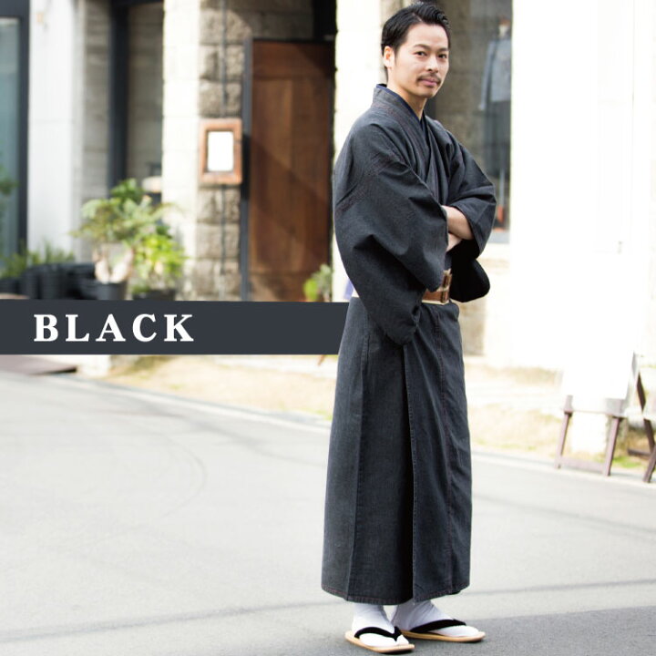 楽天市場 割引クーポン配布中 デニム 着物 浴衣 ゆかた ユカタ メンズ 男性用 男の子 甚平 おしゃれ ワンピース 大人 大きいサイズ 単品 和装 帯 黒 サムライ 侍 下駄 扇子 モダン 花火大会 夏 祭り 父の日 ギフト プレゼント 羽織 インディゴ 結婚式パーティー