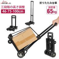【全品20%OFFクーポン】台車 折りたたみ式 手押し 軽量 耐荷重65kg キャスター付き コンパクト 折りたた…