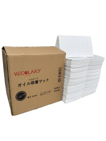VECOLARD VF028 オイル吸着マット オイルマット 油拭きマット オイル吸着シート ミリタリグレード 吸収パッド 100 枚入り 40cm×50cm x 6MM