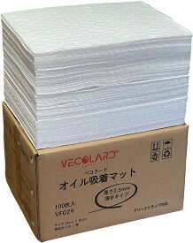 VECOLARD VF029 油専用シート オイル吸着マット オイルマット 油拭きマット オイル吸着シート 250 x 330mm 2.5m　吸収力0.2L/枚