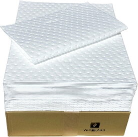 VECOLARD オイル吸着マット オイル吸収シート 油専用 吸収パッド 水弾く オイルシート 400x500x4mm (20枚入り)