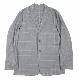 【中古】美品 20ss ユニフォームエクスペリメント uniform experiment PACKABLE 3BUTTON JACKET パッカブル 3B ジャケット チェック柄 テーラード ブレザー 3 グレー UE-200013/メンズ 【ベクトル 古着】 230719