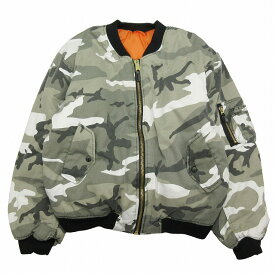 【中古】フォステックスガーメンツ FOSTEX GARMENTS MA-1 CAMO フライト ボンバー ジャケット カモフラ 迷彩 総柄 ウォッシュ加工 ミリタリー 中綿 ブルゾン アウター XL グレー マルチカラー MIL-J-890445 USAF AF/616-37445 メンズ 【ベクトル 古着】 240229