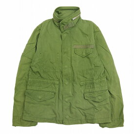 【中古】11SS マーガレットハウエル × アルファ インダストリーズ MHL. × ALPHA INDUSTRIES M-65 ミリタリー フィールド ジャケット フライフロント 比翼 ブルゾン ジャンパー 上着 アウター コットン混 1 グリーン カーキ 緑 レディース 【ベクトル 古着】 240309