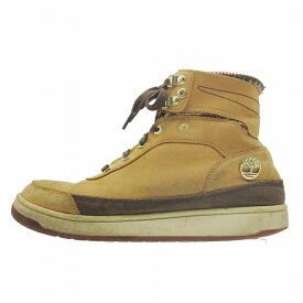 【中古】ティンバーランド Timberland イテザロールトップ ヌバック スニーカー シューズ ハイカット 靴 ネイティブ柄 6435R サイズ9.5W ベージュ メンズ/4 【ベクトル 古着】 240311