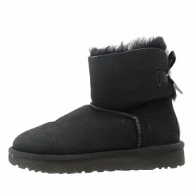 【中古】アグ UGG Mini Bailey Bow II ミニ ベイリーボウ 2 ムートン ショートブーツ バックリボン シューズ 靴 23.0 黒 ブラック/レディース/♪3 【ベクトル 古着】 240326