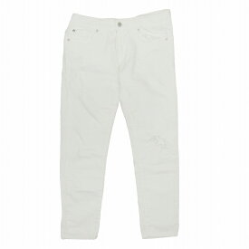 【中古】美品 デニム アンド サプライ ラルフローレン Denim & Supply RALPH LAUREN ダメージ加工 デニム パンツ ジーンズ ジーパン Gパン スキニー ボトムス ストレッチ スリム サイズ28 白 ホワイト レディース/8 【ベクトル 古着】 240405