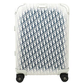 【中古】美品 ディオール Dior × RIMOWA リモワ コラボ キャリーオン ラゲッジ スーツケース キャリーバッグ グラデーション オブリーク アルミニウム 35L 旅行カバン トラベル バッグ ドイツ製 ブルー×シルバー メンズ レディース /◎ME5 【ベクトル 古着】 240518