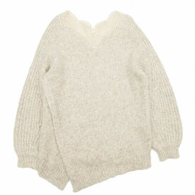 【中古】19aw ジルスチュアート JILL STUART ニット レーストリム 長袖 セーター ボリュームスリーブ FR グレージュ/レディース/BLM5 【ベクトル 古着】 240520