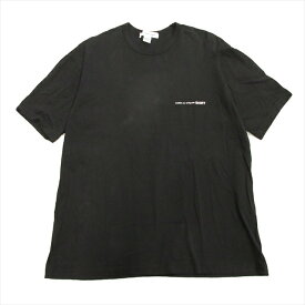 【中古】22ss コムデギャルソンシャツ COMME des GARCONS SHIRT ビッグシルエット ロゴ プリント Tシャツ カットソー オーバーサイズ L 黒 ブラック メンズ 【ベクトル 古着】 240117