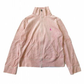 【中古】ポールスミス ピンク paul smith PINK ベロア ハイネック ジャケット ニット ブルゾン ワンポイント ワッペン うさぎ ジップアップ M ピンク レディース 【ベクトル 古着】 240118