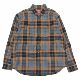 【中古】22AW シュプリーム SUPREME Plaid Flannel Shirt タータンチェック フランネル シャツ 長袖 カットソー M ブラウン系/9 メンズ 【ベクトル 古着】 240308