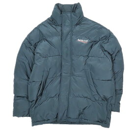 【中古】美品 バレンシアガ BALENCIAGA Political Campaign Puffer Jacket ロゴ プリント キルティング ダウンジャケット オーバーサイズ アウター 黒 ブラック 44 メンズ 【ベクトル 古着】 240424