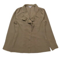 美品✨トクコ・プルミエヴォル プリント長袖シャツ カーキ 総柄 楽天 
