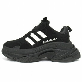 【中古】美品 BALENCIAGA バレンシアガ Triple S トリプルS ダッド スニーカー 靴 ローカット スリーストライプス 712764 25cm ブラック メンズ Re：MODE ブランド古着のリモード
