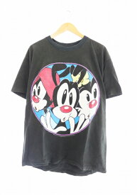 【中古】ヴィンテージ VINTAGE 90s 1993 WARNER BROS ANIMANIACS GIANT BY ANVIL ワーナーブラザーズ アニマニアックス Tシャツ キャラT アニメT 半袖 XL 黒 ブラック ブランド古着ベクトル 中古 230802 メンズ