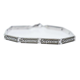 【中古】シュプリーム SUPREME ×Jacob&Co ジェイコブ 23SS Logo Link Bracelet ロゴ リンク ブレスレット M/L 925 シルバー ブランド古着ベクトル 中古 ☆AA★▲■ 230726 メンズ