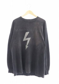 【中古】ヴィンテージ VINTAGE 90s MARILYN MANSON マリリンマンソン ARROW LOGO L/S TEE アロー ロゴ ロングスリーブ Tシャツ ロンT バンドT 長袖 黒 ブラック ブランド古着ベクトル 中古 230820 メンズ