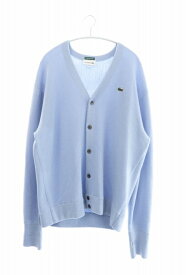 【中古】ラコステ LACOSTE × BEAMS ビームス 別注 Wool Cardigan ロゴ パッチ ウール カーディガン AH023PL XL 水色 アルゼンチン スカイ ブルー ブランド古着ベクトル 中古 ■● 231115 メンズ