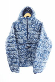 【中古】シュプリーム SUPREME 22AW Micro Down Half Zip Hooded Pullover ペイズリー柄 マイクロ ダウン ハーフジップ プルオーバー ジャケット XL ブルー ブランド古着ベクトル 中古☆AA★231215 メンズ