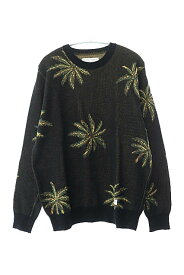 【中古】ワコマリア WACKO MARIA 17SS JACQUARD SWEATER ジャガード コットン ニット セーター 17SS-WMS-KN12 L 黒 ブラック ブランド古着ベクトル 中古 240325 メンズ