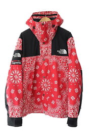 【中古】シュプリーム SUPREME ×THE NORTH FACE ノースフェイス 14AW Bandana Mountain Parka バンダナ ボックス ロゴ 刺繍 マウンテン パーカー ジャケット NP51400I L 赤 レッド ブランド古着ベクトル 中古 ☆AA★ 240629 メンズ