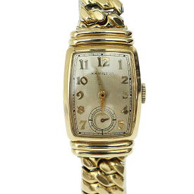 【中古】ハミルトン HAMILTON RECTANGULAR レクタンギュラー 10KGF SPEIDEL社ベルト 手巻き ウォッチ 腕時計 ゴールド シルバー ブランド古着ベクトル 中古●▲250320 メンズ