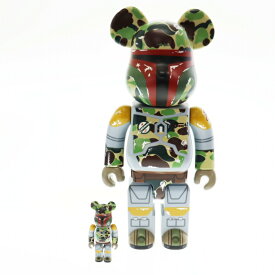 【中古】アベイシングエイプ A BATHING APE ×MEDICOM TOY メディコム トイ BE@RBRICK ベアブリック STAR WARS BOBA FETT 100% & 400% スターウォーズ カモ フィギュア マルチカラー ブランド古着ベクトル 中古 ☆AA★▲■ 250517