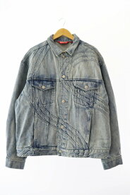 【中古】シュプリーム SUPREME 24SS S Logo Denim Trucker Jacket Sロゴ デニム トラッカー ジャケット L ブルー ブランド古着ベクトル 中古 ☆AA★ 250727