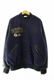 【中古】ヴェトモン ベトモン VETEMENTS MAYBE MENTAL COLLEGE JACKET カレッジ ジャケット UE52JA440N M 紺 ネイビー 黒 ブラック ブランド古着ベクトル 中古 ☆AA★ 250810